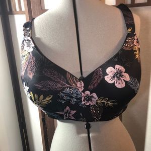Womens Floral Print plus size Wirefree Bra size 42DD by Auden